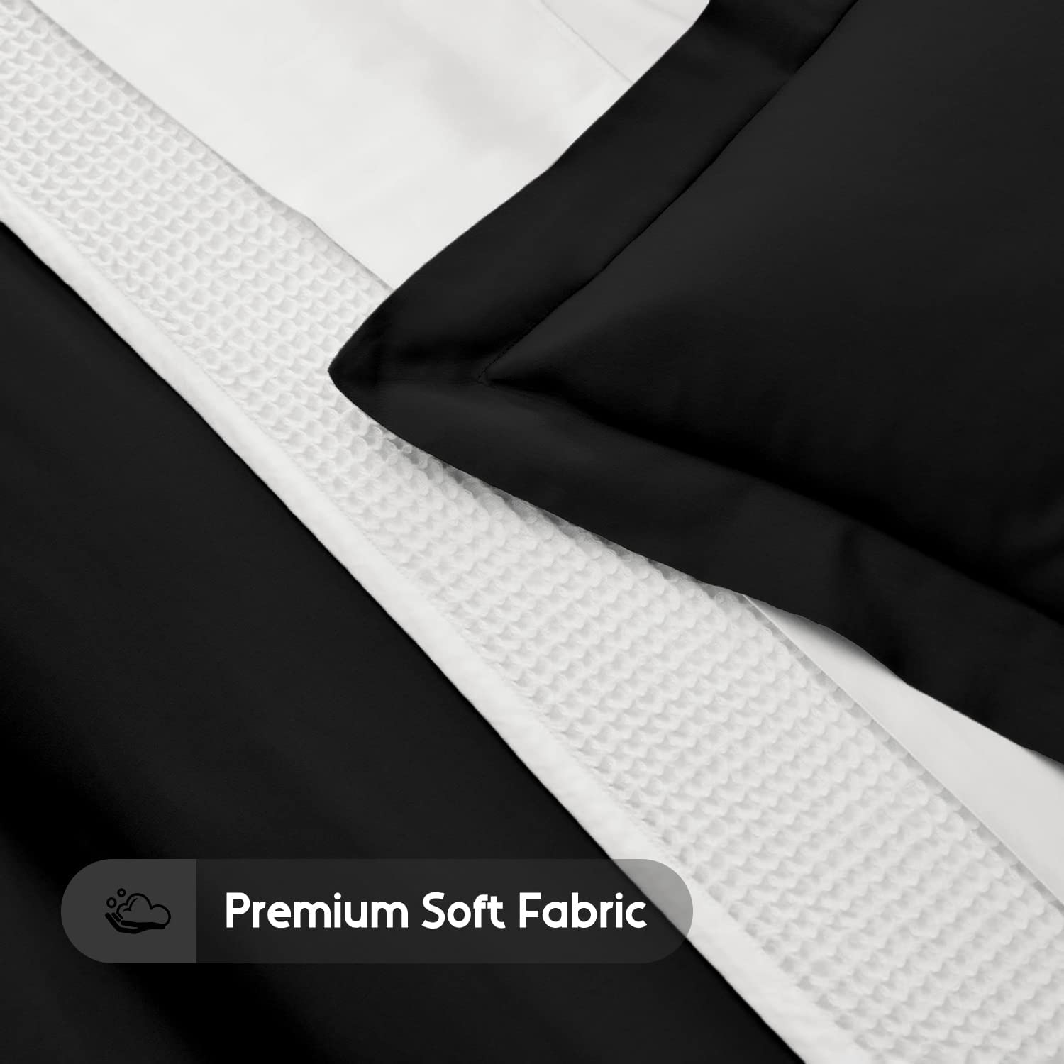 Juego de 4 fundas de almohada Oxford 100% algodón egipcio, 400 hilos, suaves y frescas, calidad de hotel (75 cm x 150 cm), paquete de 4 fundas de almohada para dormitorio, color negro sólido.