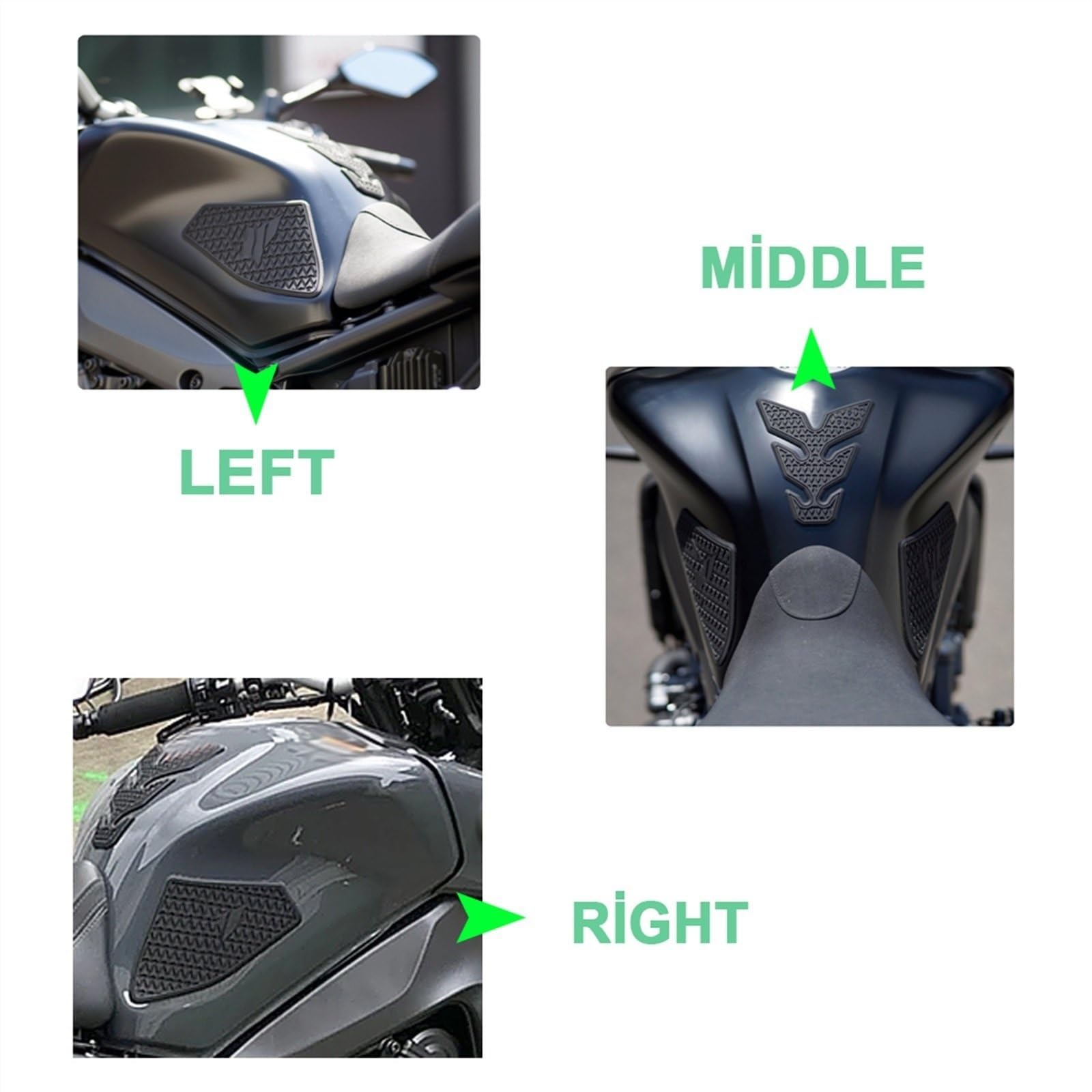 Protège-réservoir Latéral Lodokdre Pour Yamaha MT-09 (à Partir De 2021) - Paire Gauche/droite En Caoutchouc Noir - 7