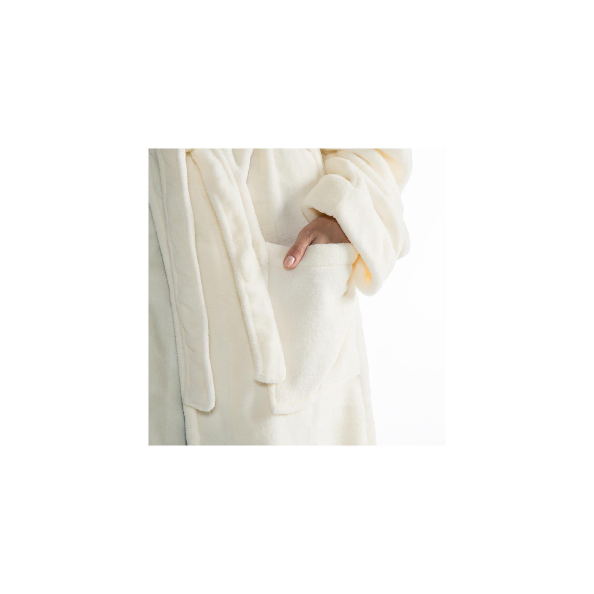 CelinaTex S-XXXL Bademantel Schalkragen zweifarbig lang Taschen Damen Herren Unisex Mikrofaser Kuschelfleece Oeko-TEX Nevada