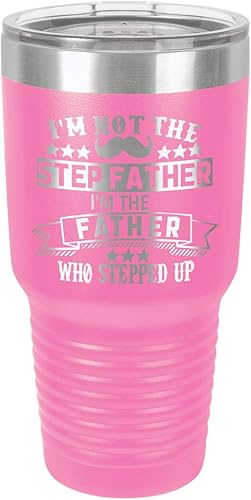 Miniatura 16 de IM NOT THE STEP FATHER BLACK - Vaso de bebida de 30 onzas con popote y tapa superior deslizante Taza de viaje grabada con láser Comparar