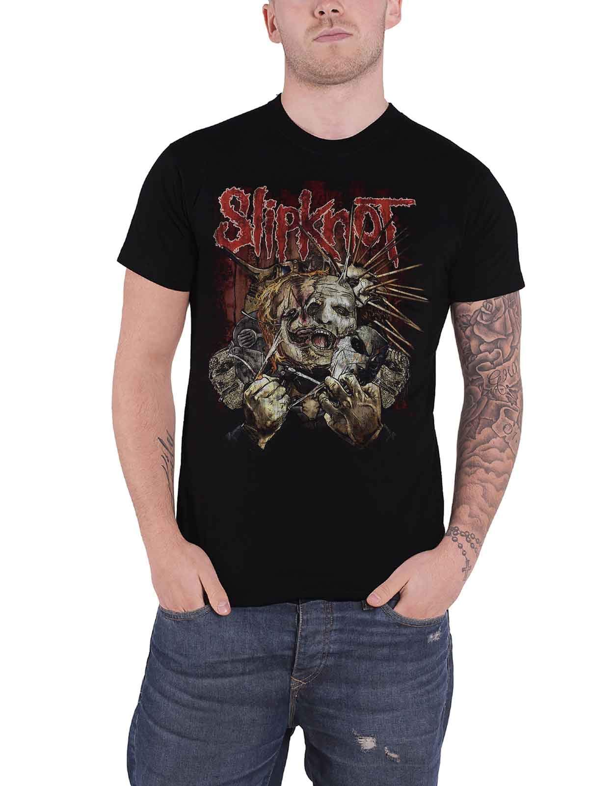 Slipknot T Shirt Torn Apart Band Logo Official Mens Black XL