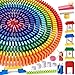 1000 Pezzi Domino in Legno Domino Gioco Mattoncini Costruzioni in Legno Colorati con Borsa Istruzioni Gioco da Corsa Giocattoli Educativo per Bambini