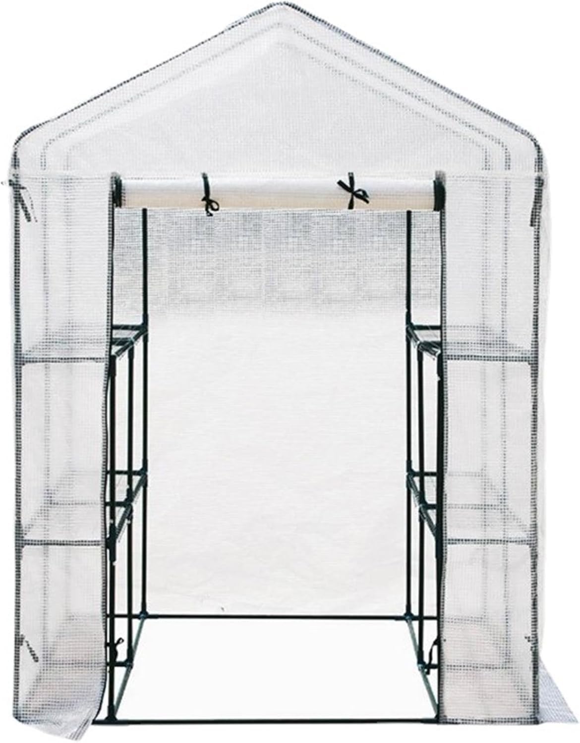 Cubierta de repuesto para invernadero de polietileno, 143 x 143 x 195 cm, impermeable, resistente a los rayos UV, cubierta transparente para refugio de plantas con puerta enrollable con cremallera