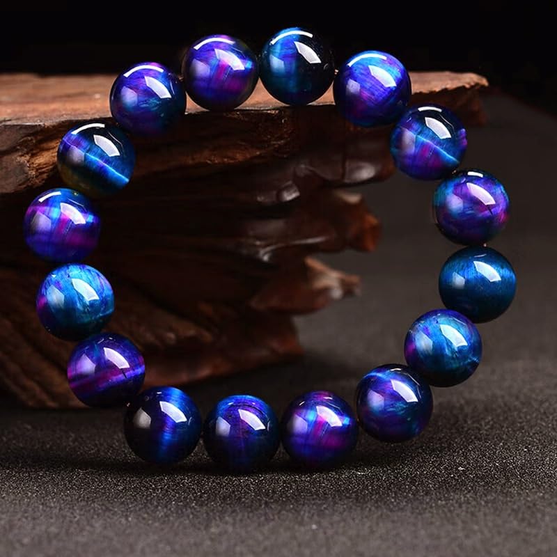 YOPI Bracciale con pietra occhio di tigre cielo stellato - Gioielli in stile nazionale blu for uomo e donna