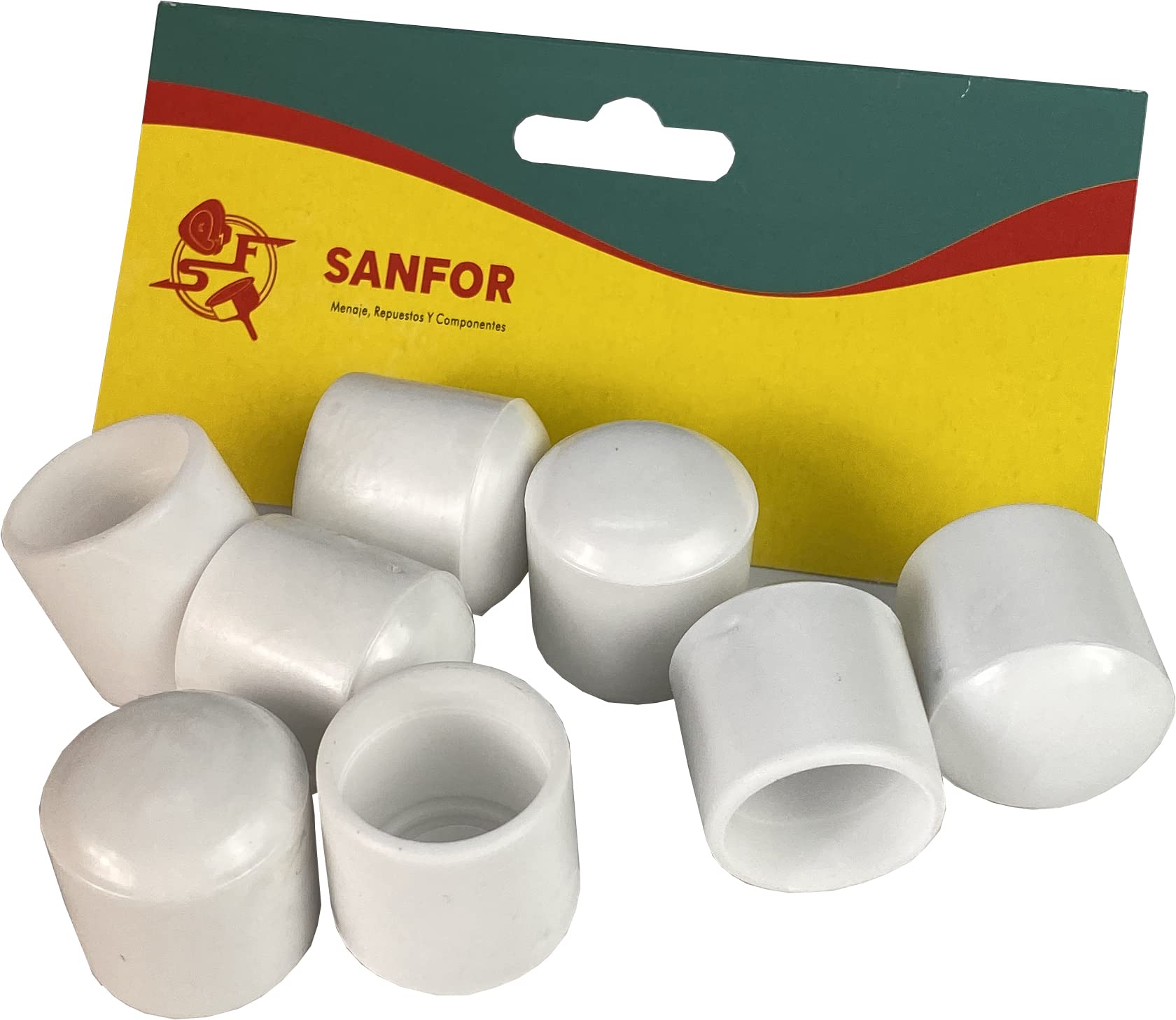 Sanfor | Kontera PVC | Ochrona nóg i rur 22 mm | Kijki podtrzymujące | Cylindryczny Contera | Antypoślizgowy, Adherent | Biały kolor | 8 sztuk