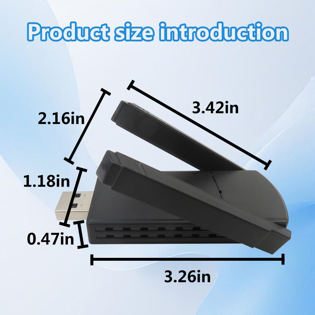 Wireless USB Adapter for PC - 1300Mbps Dual 5Dbi Antennas 5G/2.4G WiFi Adapter for Desktop PC Laptop Windows11/10/8/7/Vista/XP, Wireless Adapter for Desktop Computer Network Adapters by BLUE ELF