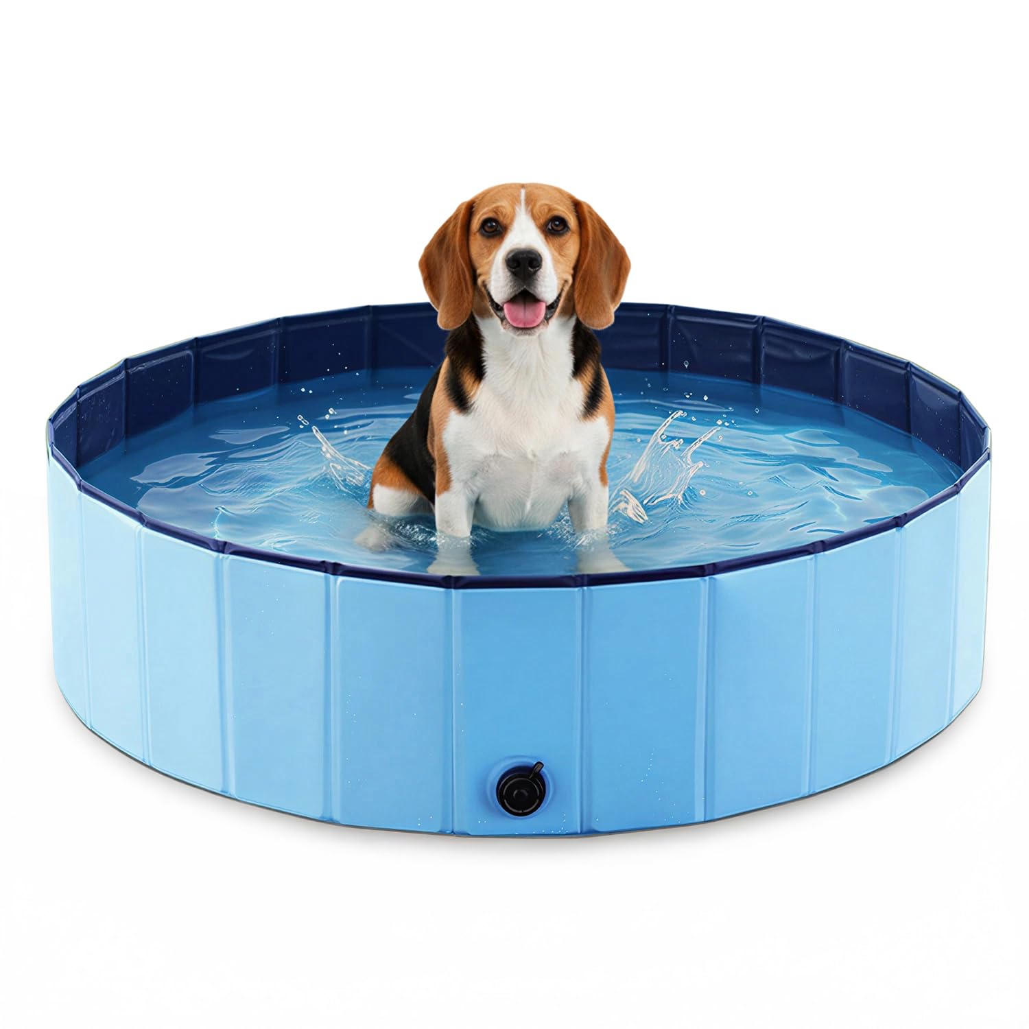 Photo 1 of BECROWM Foldable Dog Pool for Small & Medium Dogs – Portable Pet Pool for Outdoor, Backyard, Travel, Beach, Cooling & Bathing, Easy to Store & Clean (Blue, Medium-48" x 12")