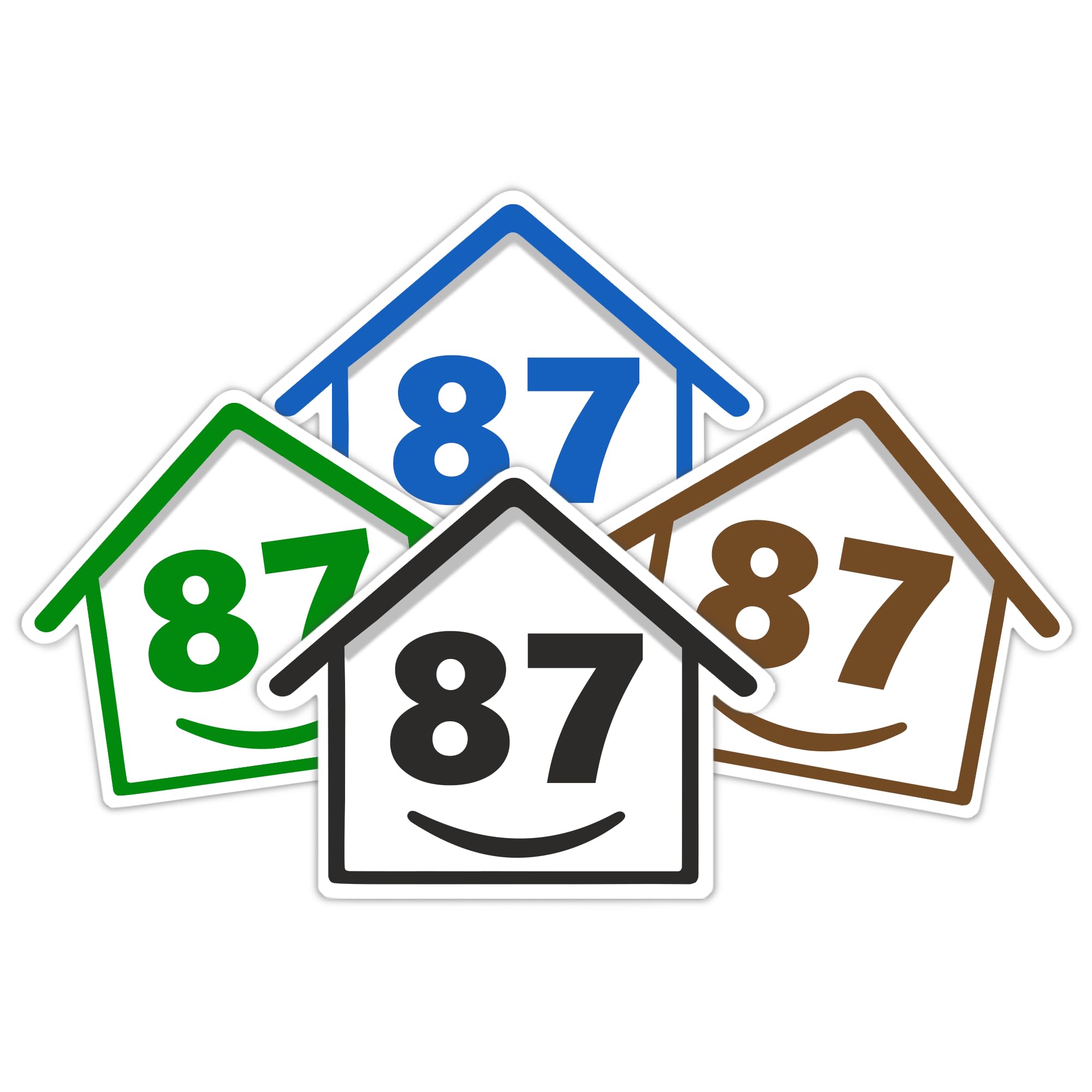 4 x Bin Numbers for Wheelie Bins, 1-99, 15cm ‘Happy House’ Colour Design Dustbin Stickers, Easy Application Stick On Number Stickers - Weatherproof Self Adhesive Vinyl – Blue, Black, Green, Brown (25) — view 102