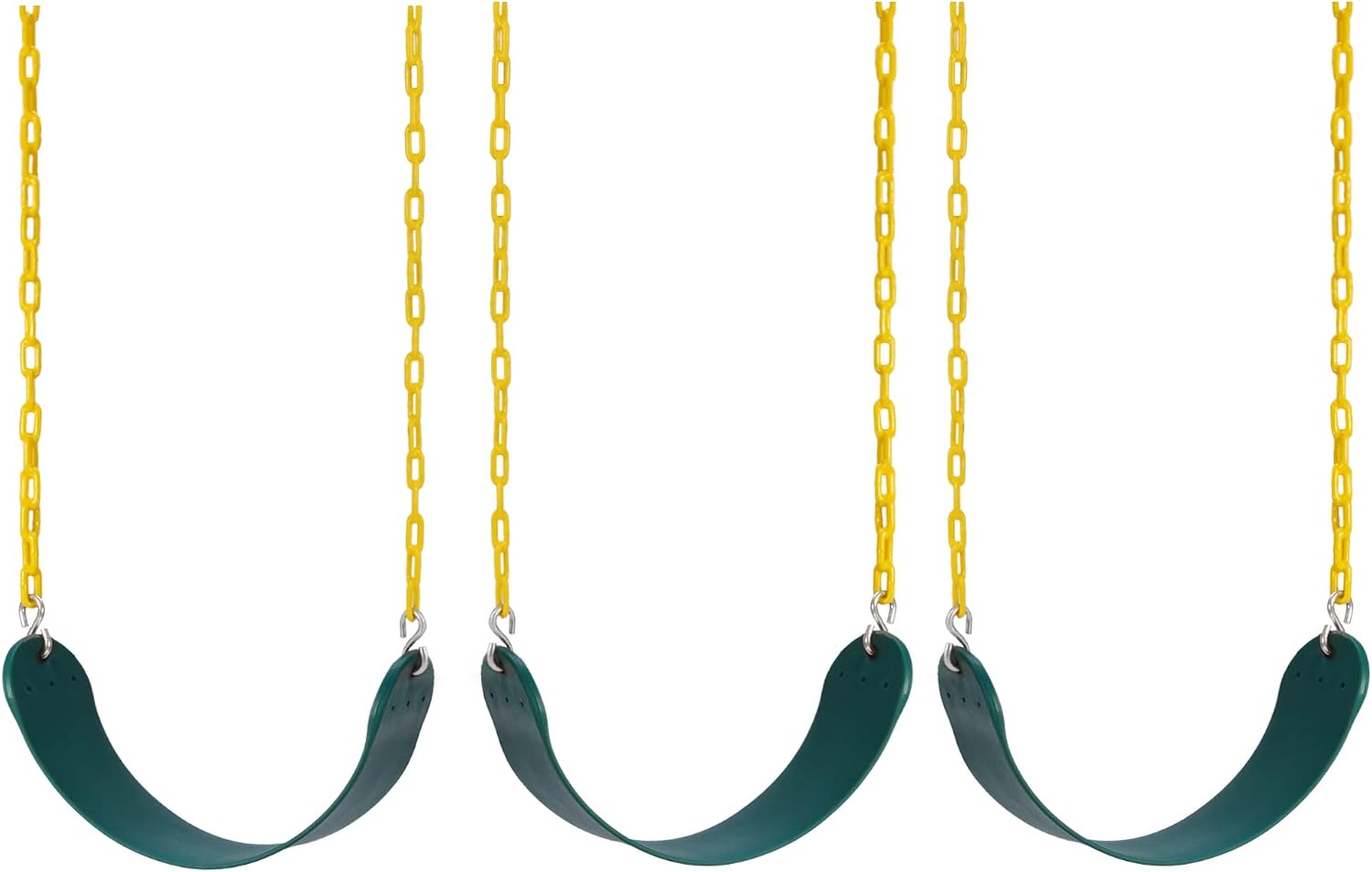 Lovely Snail Heavy Duty Swing Seat 3 Pack with Coated Swing Chains Fully Assembled - Swing Set Swings Seat Replacement Outdoor Playground Backyard