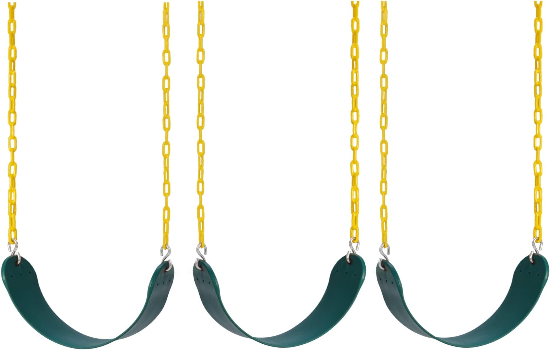 Lovely Snail Heavy Duty Swing Seat 3 Pack with Coated Swing Chains Fully Assembled - Swing Set Swings Seat Replacement Outdoor Playground Backyard