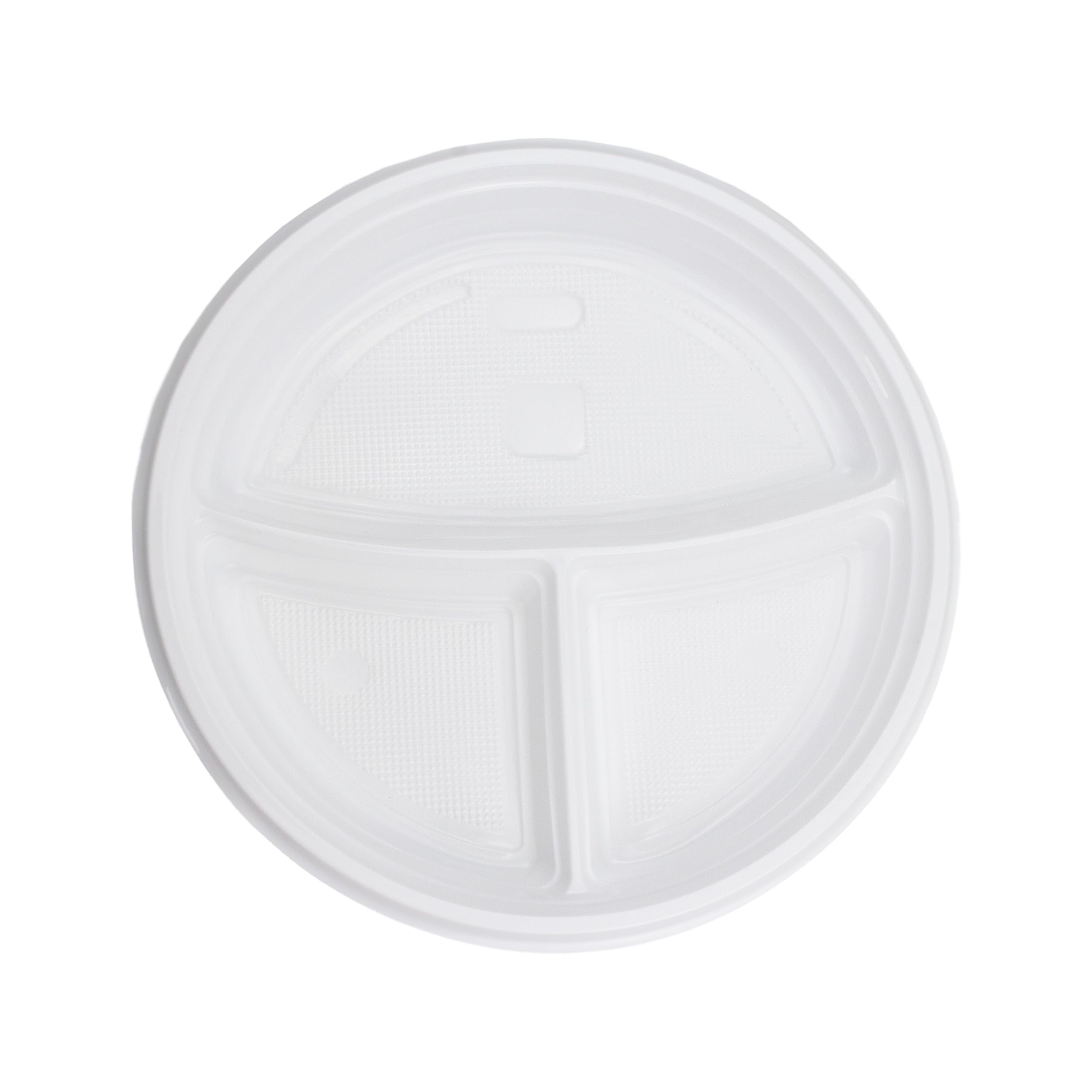 Commerline 800 sztuk plastikowych talerzy 3-częściowych | talerze wielokrotnego użytku Ø 22 cm plastikowe talerze talerze plastikowe talerze | naczynia imprezowe zestaw naczyń plastikowych