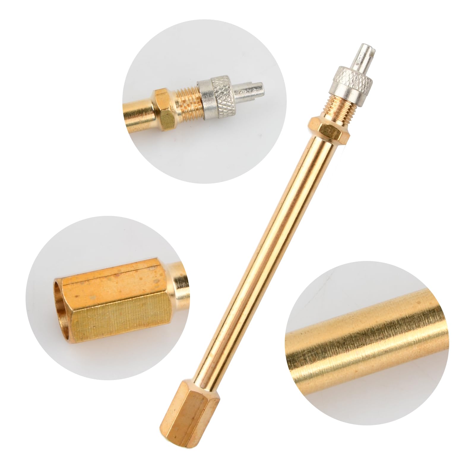 Prolunga Valvola Pneumatici Naseom 100mm - Adattatore In Ottone Per Gonfiaggio Facile - Foto 4