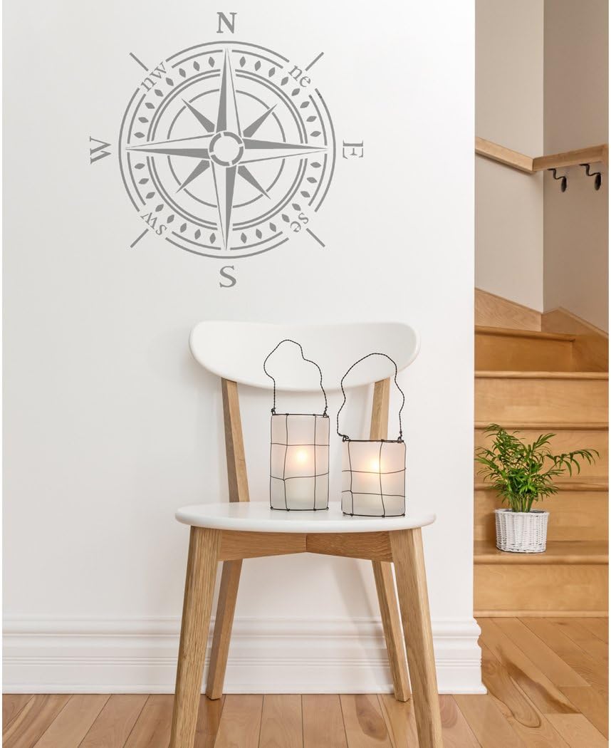 Compass Bearing Stencil, Large Stencil for DIY Walls Decor Painting Art