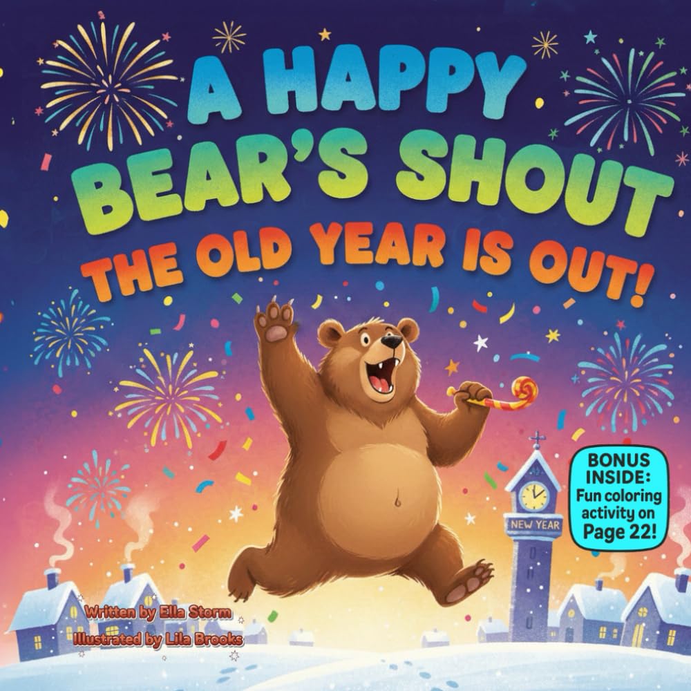 A Happy Bear’s Shout, The Old Year Is Out!: A Rhyming New Year Picture Book About Noise, Kindness, and Celebration