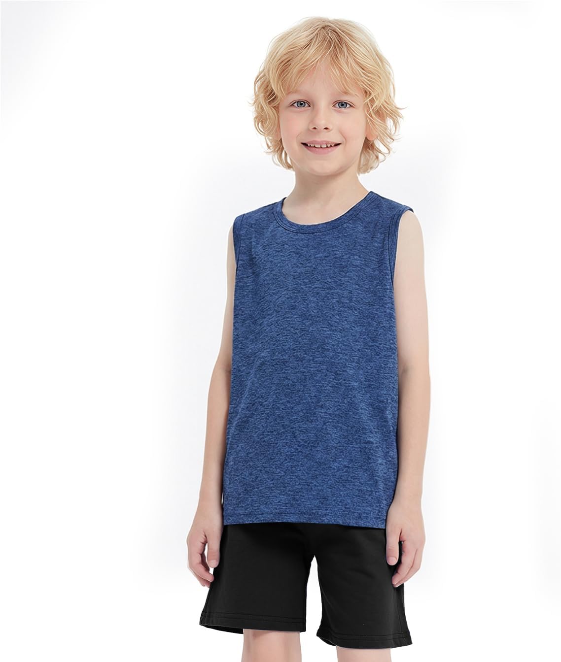 6 Pack Boys Kids Tank Tops Active Quick Dry Sleeveless Moisture Wicking Tank Top Shirts