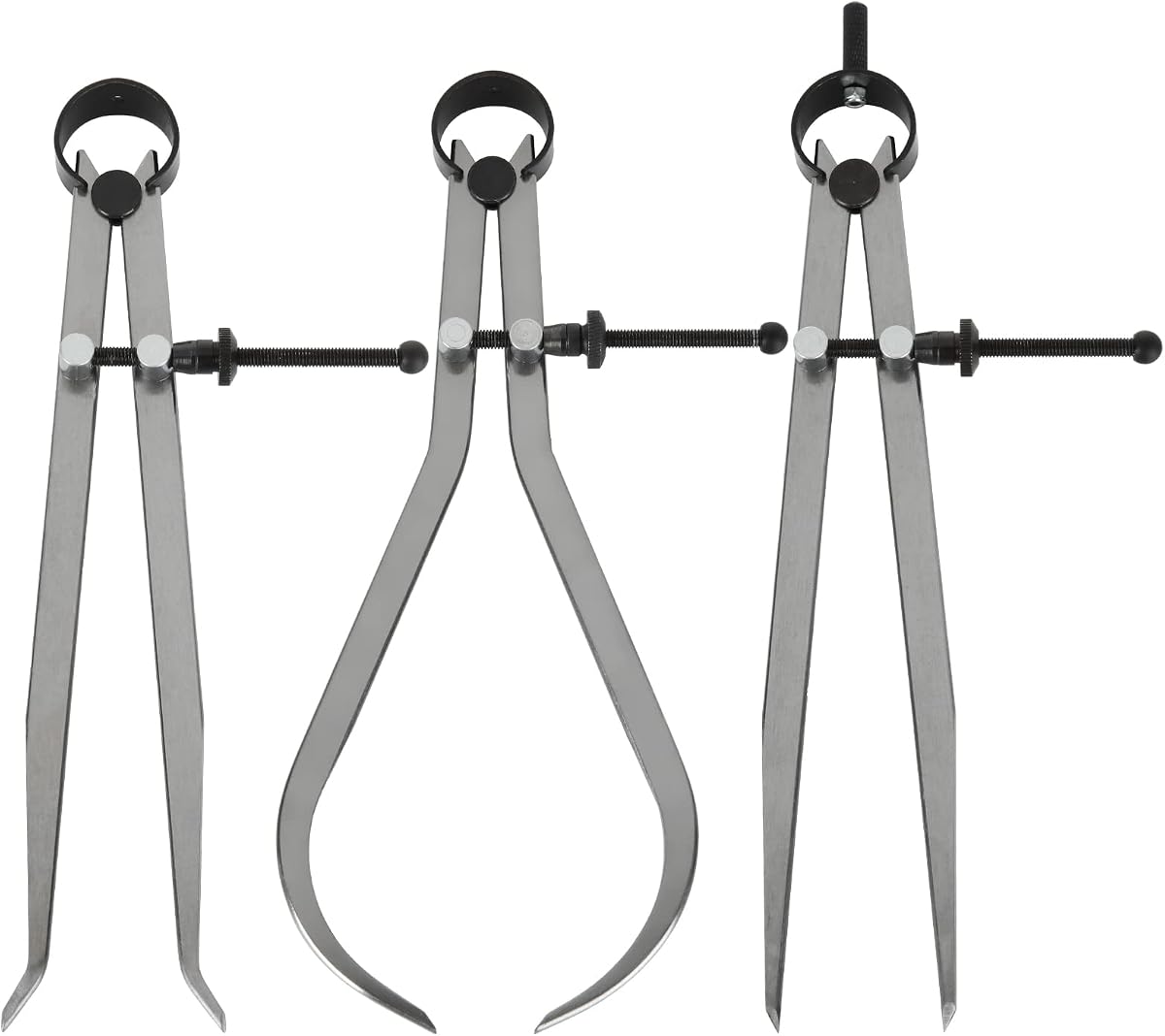 3 Piece Spring Caliper/Divider Set, 8 inches Inside Spring Outside Divider Caliper Set, Calipers Measuring Tool for Wood Turning Lathe Projects