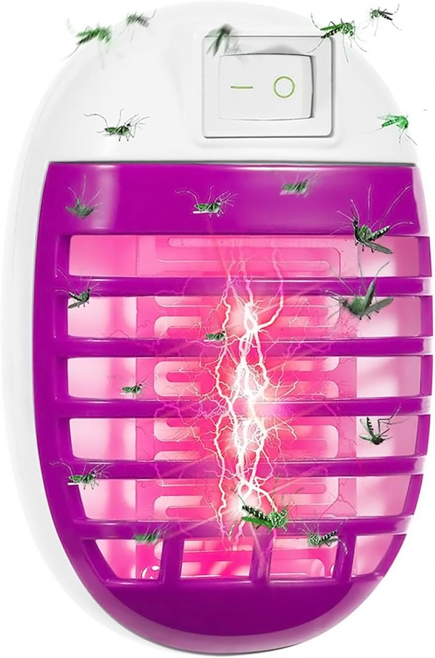 Bug Zapper Plug in, Mosquito Killer Lamp, Electric UV Light Insect Killer, Insect Repellent Pest Control Traps for Indoor Outdoor Living Room, Home, Kitchen, Bedroom, Baby Room, Office, 1 Pcs, Pink