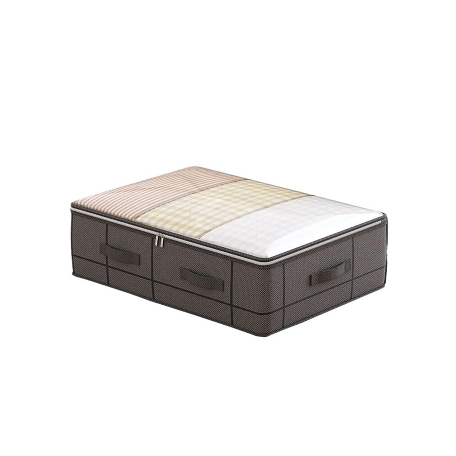 Organizador de sábanas Bolsa de almacenamiento debajo la cama alta resistencia, caja plegable con ventana transparente grande, adecuada for armarios, ropa for dormitorio(M 60x44x20 cm,2pcs)