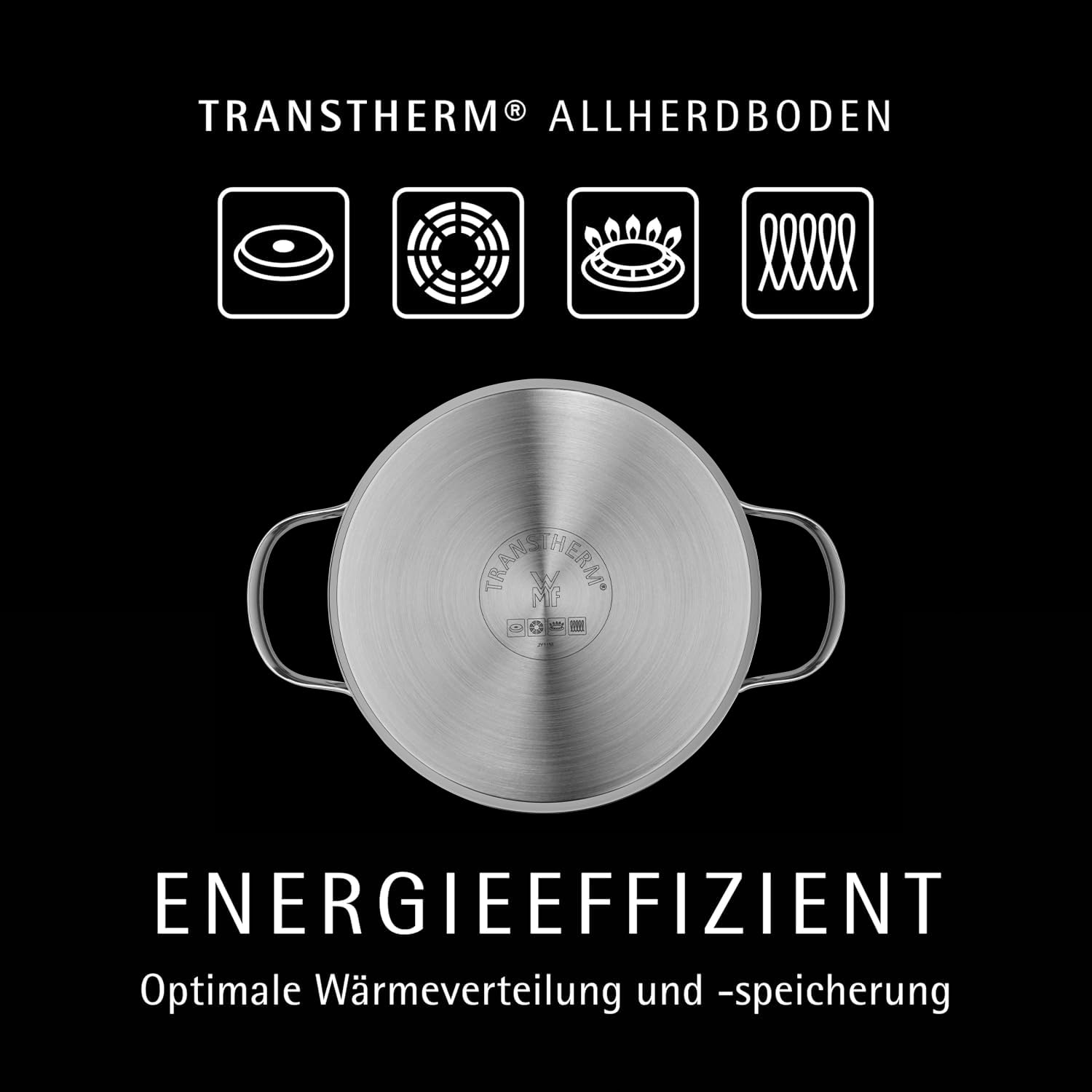 WMF Aparto Vorteils Topfset Induktion 6-teilig, Kochtopf Set mit Glasdeckel, Cromargan Edelstahl poliert, Induktions Töpfe Set unbeschichtet, spülmaschinengeeignet (Topf-Set, 6-teilig)