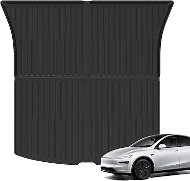 KIKIMO Cargo Mat for 2026 2025 Tesla Model Y Juniper, for Tesla New Model Y 5-Seater Accessories, All Weather TPE Cargo Liner, Custom Fit Heavy Duty Non Slip Trunk Protector