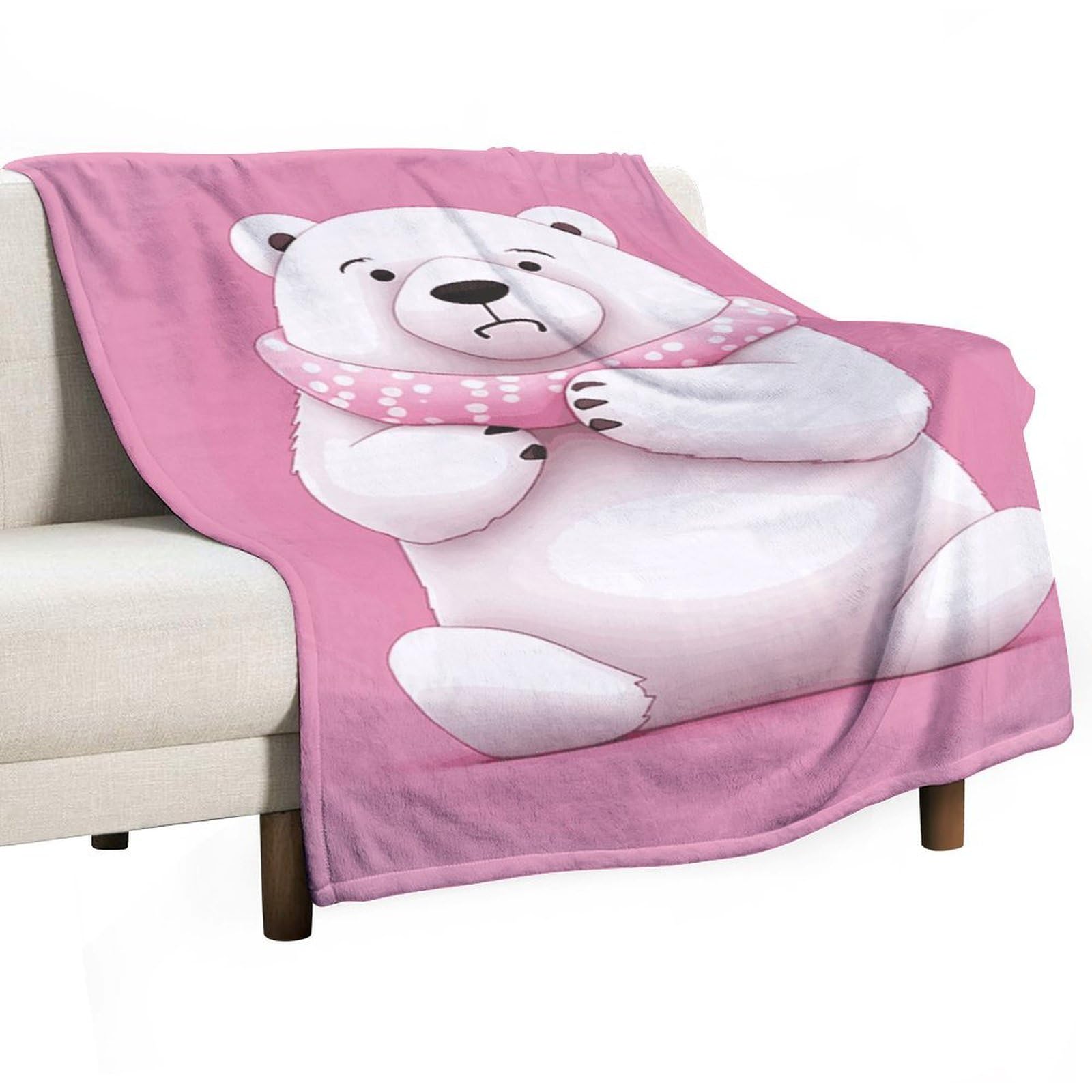 Plaid ours polaire en flanelle douce pour cocooning sur le canapé