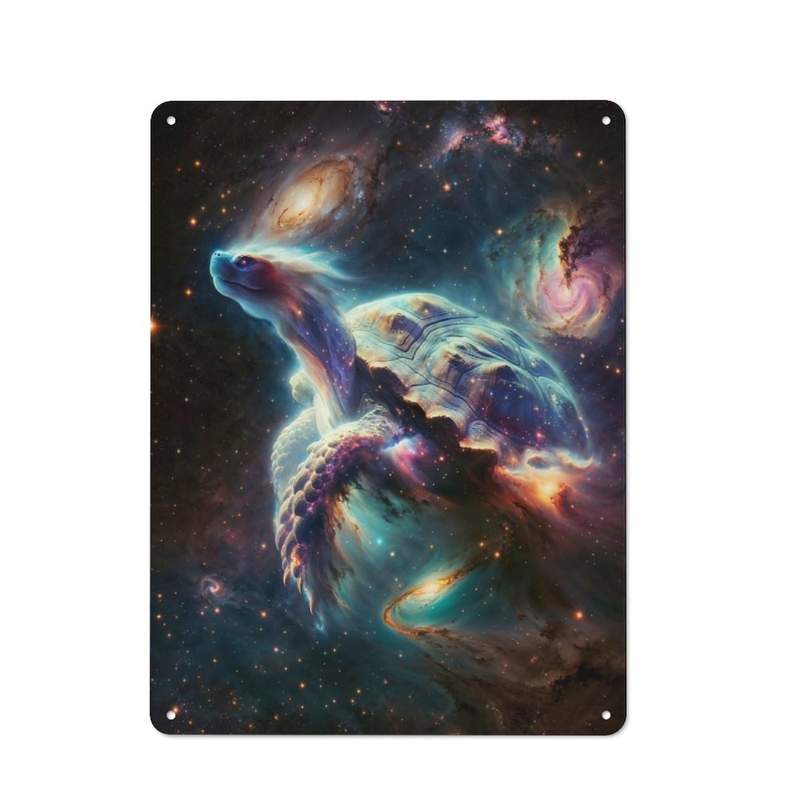 Junmoney Tortoise Nebula Tin Wall Plaque 40X30cm With For Bar Or Restaurant, Suited To Bar Decor Enthusiasts