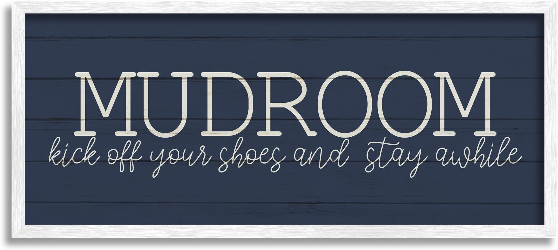 Stupell Industries Mudroom Kick Off Shoes Phrase Rustic Grain Pattern, Design by Kim Allen