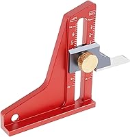 VMBQRTI Aluminum Height Depth Gauge 0-2" Woodworking Tool for Table Saw Router Drill Press - Precision Red Measuring Gauge