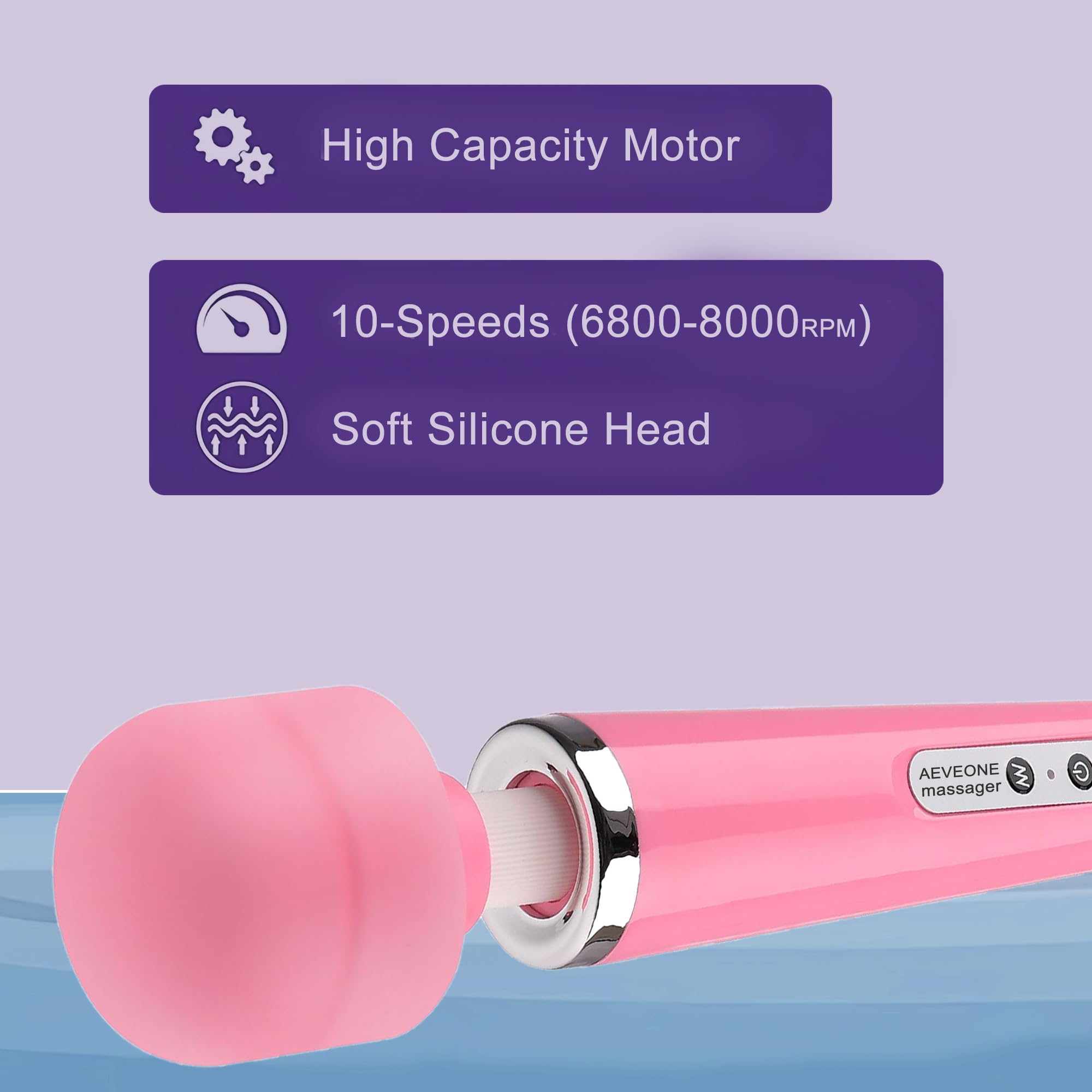 AEVEONE Wired Powerful Handheld Electric Massager, Strong Personal Back Massage for Sports Recovery, Muscle Aches, Body Pain (Rose red): Pink