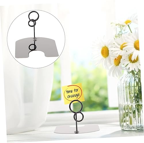 Miniatura 8 de Ciieeo 5 unids Clip de etiqueta de precio perchas de ropa de plástico titulares de letrero para mesa superior soporte de exhibición de metal Mini