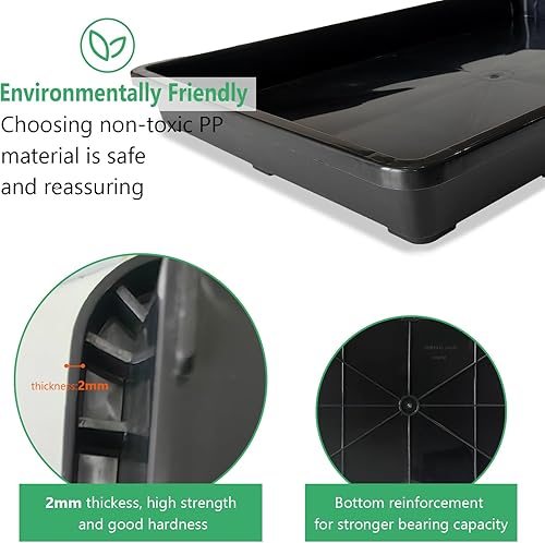 Miniatura 2 de Paquete de 5 bandejas para macetas de vivero, bandeja de transporte y sujeción para plantas para macetas de inicio de semillas, recolección de agua