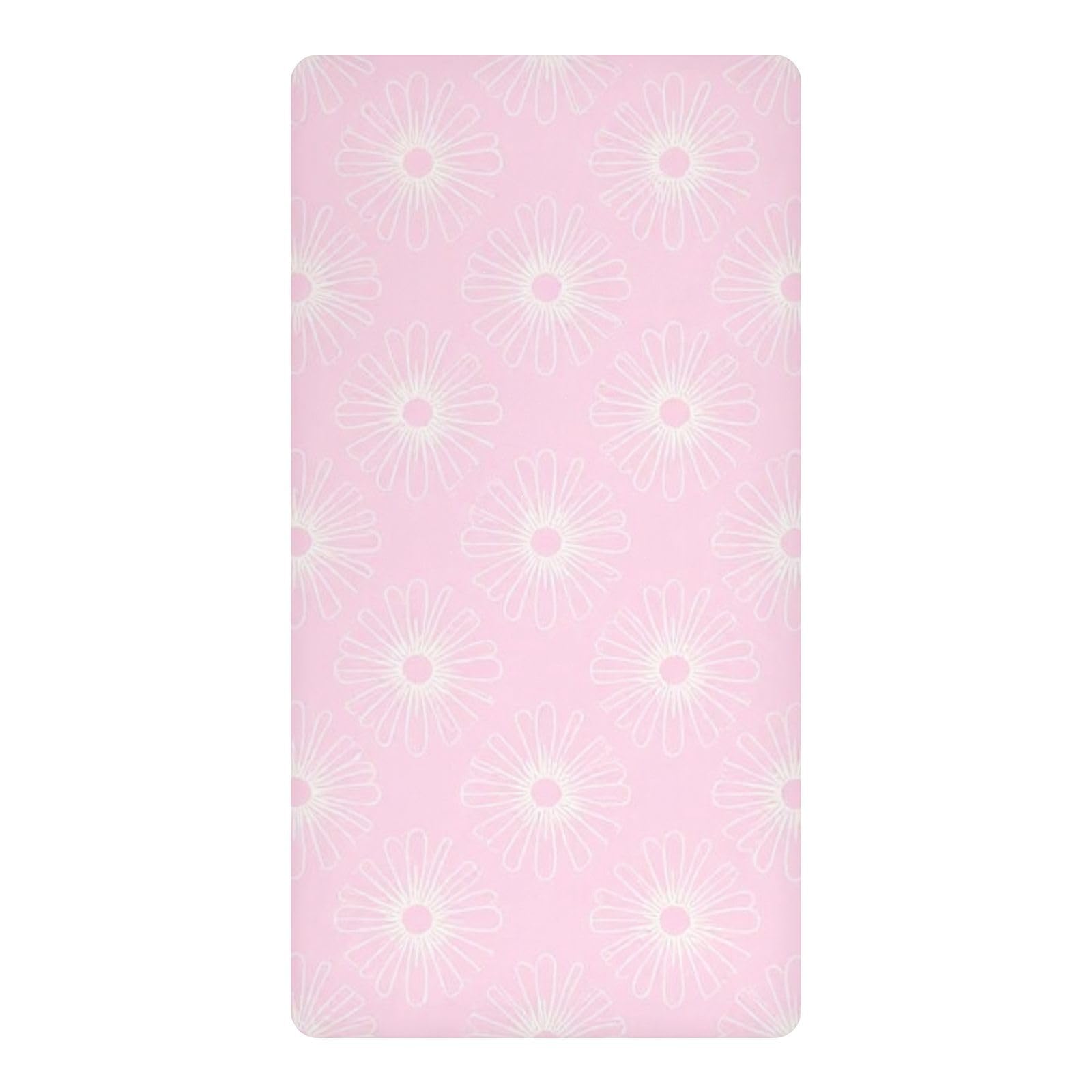 Drap-housse imperméable de berceau vintage pink daisy
