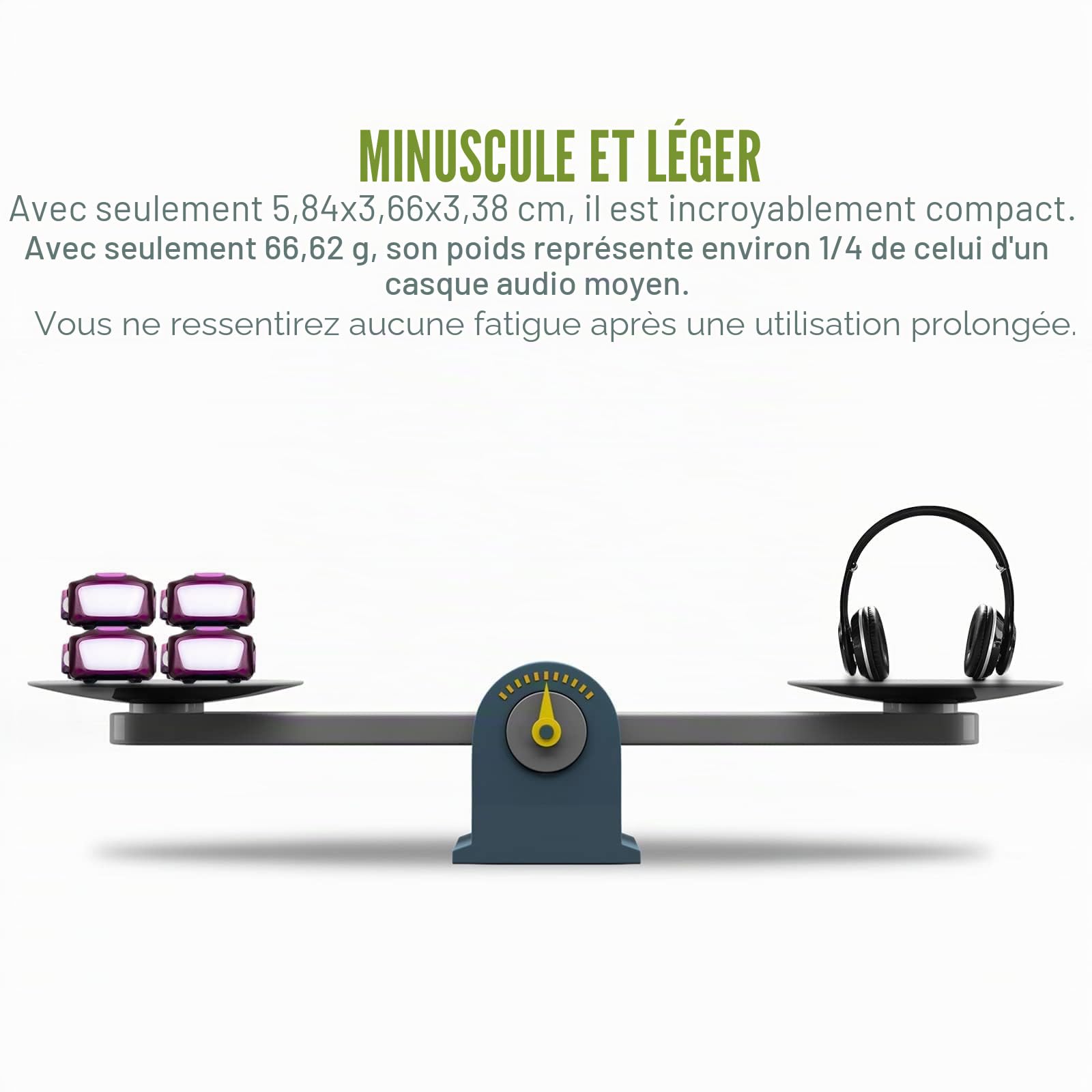 OLIGHT H05 Lite Lampe frontale LED, lampe frontale légère à 5 modes avec bandeau réglable, alimentée par 2 piles AAA, équitation (rose)