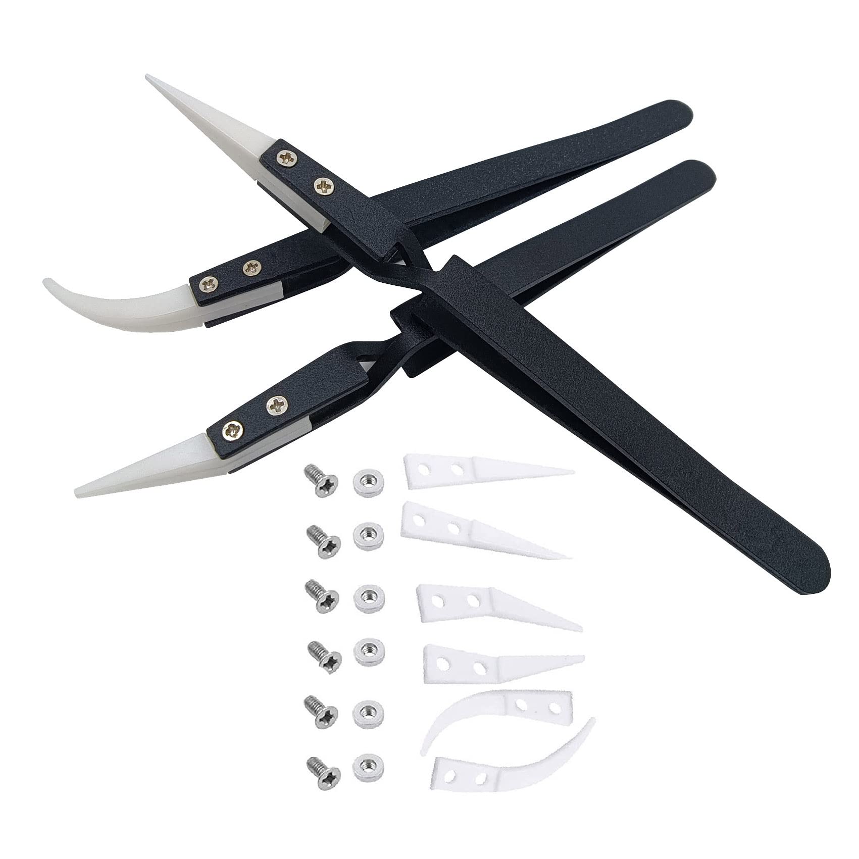 Buy Afagarly Tweezers, 3pcs Precision Reverse Ceramic Tweezers Black