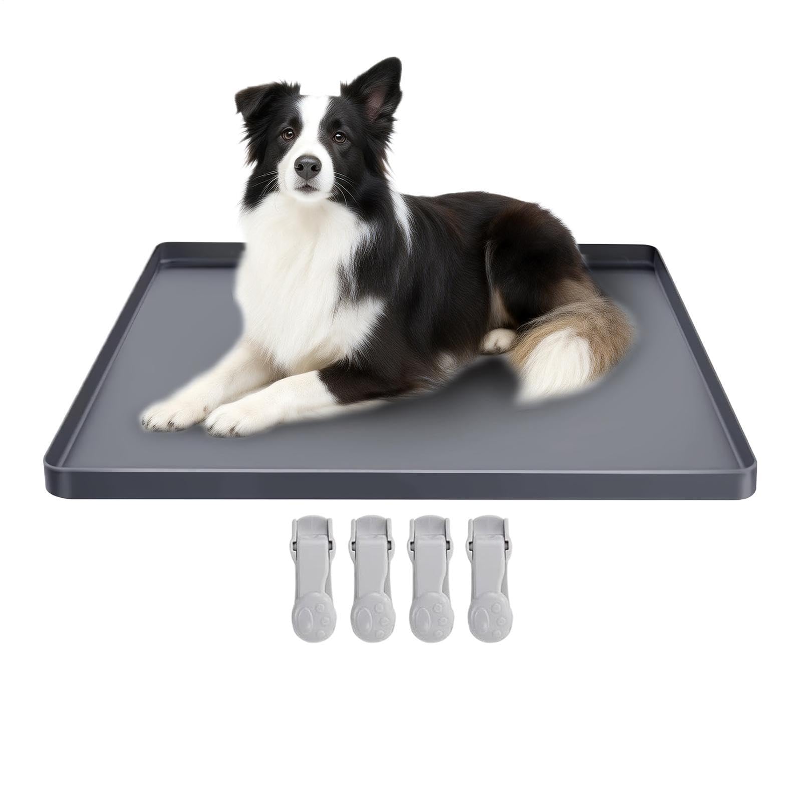 Genérico Vassoio di supporto per tappetino per urinare per cuccioli, base in silicone a prova di perdite, per addestramento, toilette per animali domestici, anti-fuoriuscite, con design a clip
