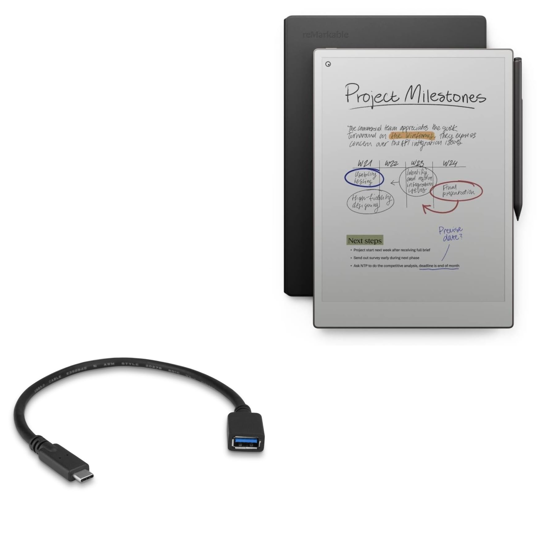 Amazon.com: BoxWave Cable Compatible with Remarkable Paper Pro