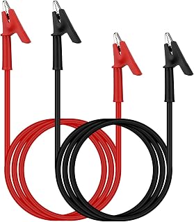 SWANLAKE 2-Piece Dual-Ended Alligator Clip Test Leads 1000V 15A 3.5ft Flexible Copper Wires for Multimeters & Electrical Testing