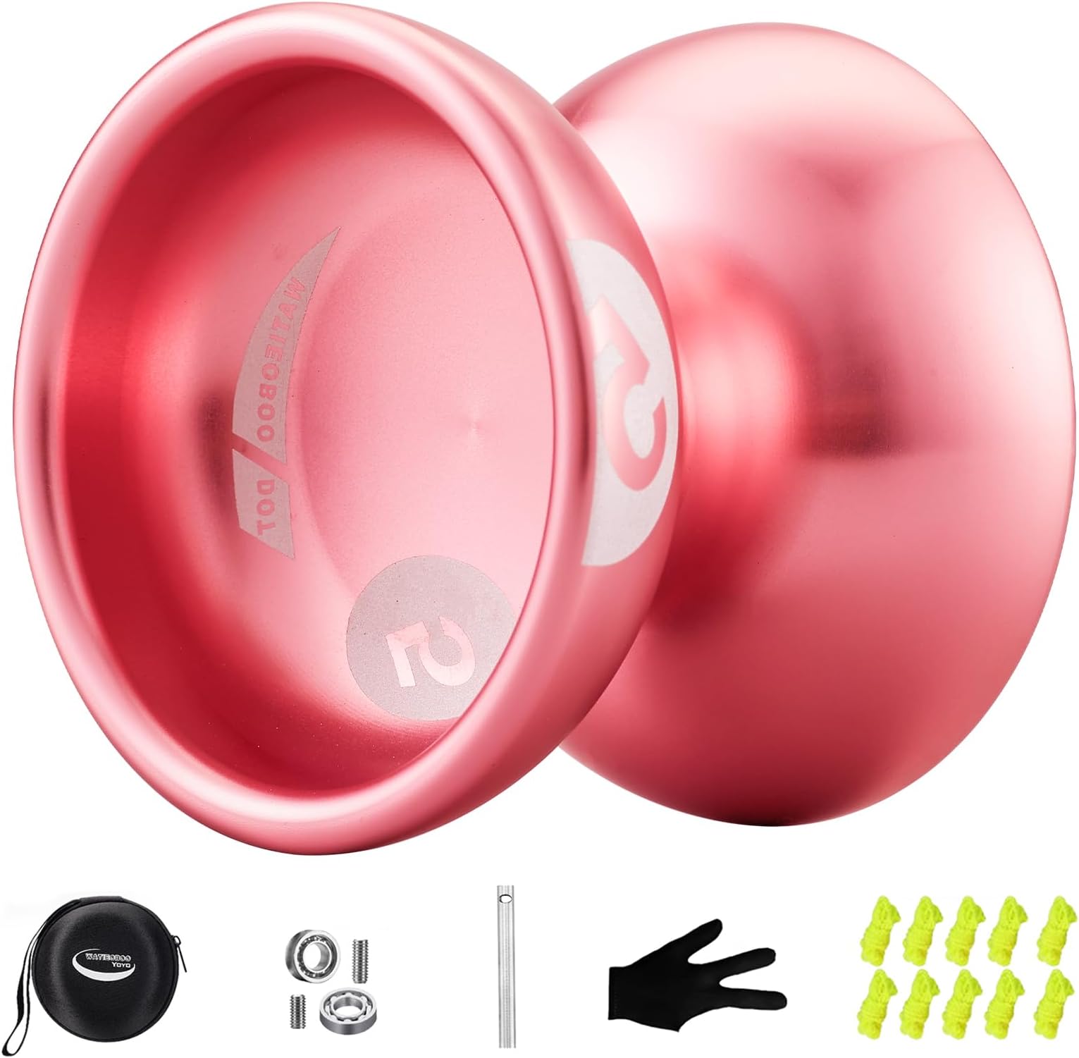 WATIEOBOO Yoyo Professional, Metal Responsive Yoyos for Kids 8-12 and Beginners, Unresponsive Yo Yo for Adults, Intermediate-Advanced Players with Yo-Yo Bearing Kit 10 Strings, Case & Gloves