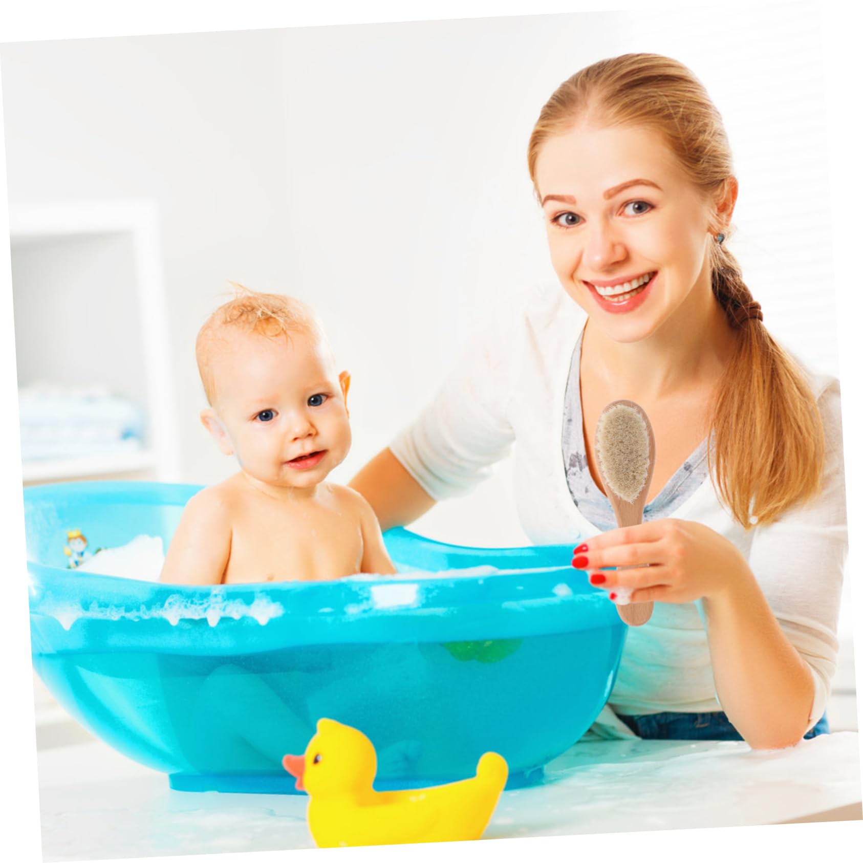 TOYANDONA 5sets Spazzole e Pettine Per Legno Spazzola Per Bagno e Pulizia Del Capelluto Con Setole Morbide Per Nuovi Genitori e Occasioni Speciali