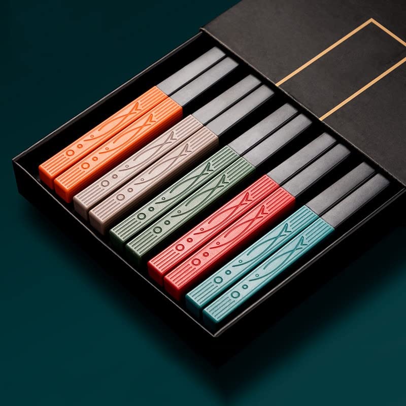 Palillos de sushi premium CHFYIJYHM de aleación juego de vajilla reutilizable de alta resistencia