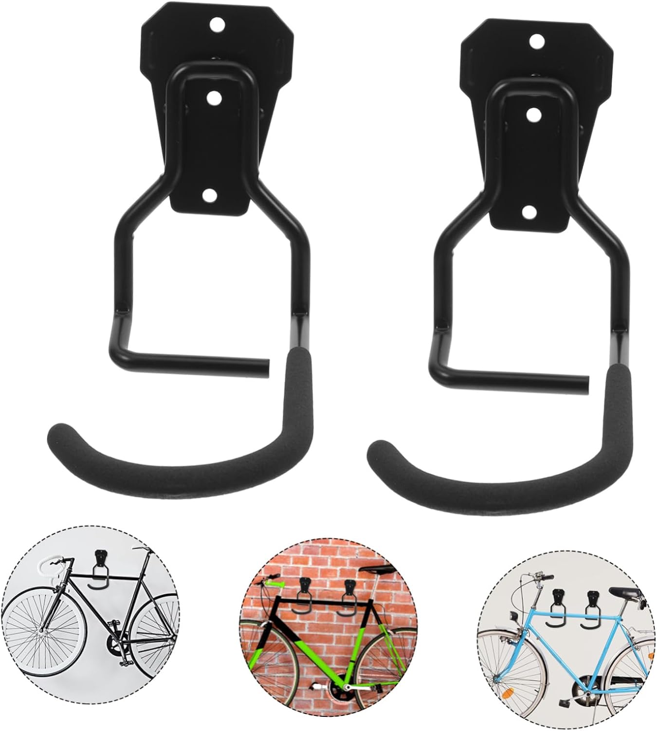 DOITOOL 4pcs Heavy Duty Garage Wall Hooks Sturdy Bicycle Storage Hangers for Efficient Tool Organization Space Saving Wall Mounted Design for Garage and Garden Equipment