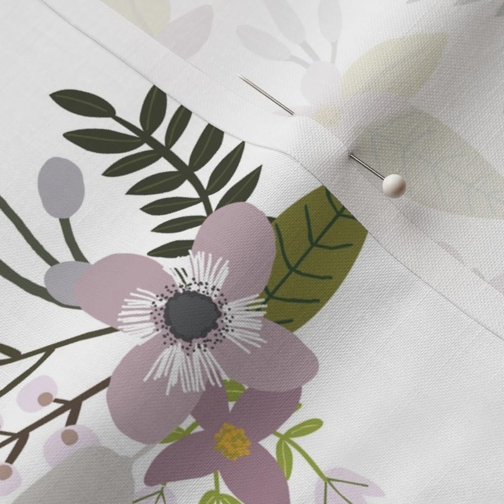 Spoonflower Fabric - Lavender Sprigs Blooms Floral Flowers Purple Printed on Petal Signature Cotton Fabric by The Yard - Sewing Quilting Apparel Crafts Decor