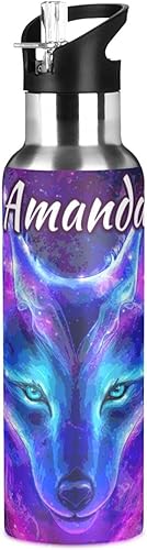 Vista 61 de París - Botella de agua para niños con tapa con pajilla, diseño de la Torre Eiffel París, botella de agua aislada de acero inoxidable a prueba