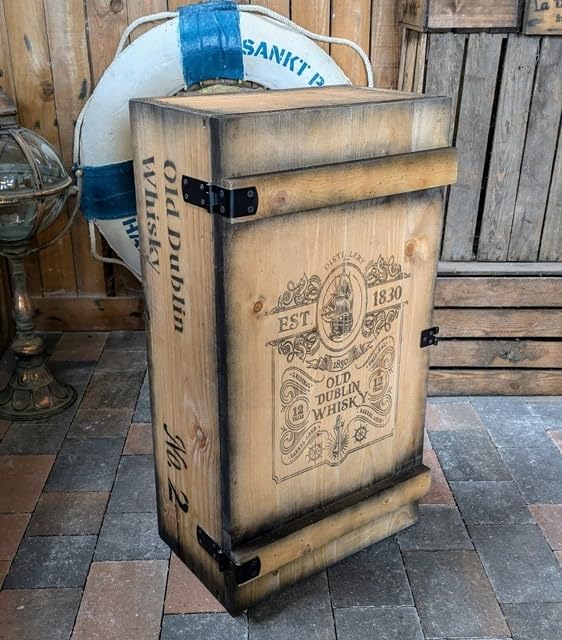 Generisch BARSCHRANK FRACHTKISTE Old Dublin Whisky BARKISTE...