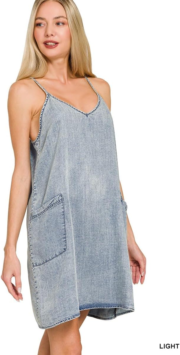 Enzyme Stone Washed Lyocell Mini Dress