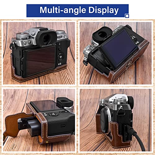 Rieibi Fuji XT5 Case, Quality PU Leather Half Case for Fujifilm X-T5 Digital Camera - Image 3