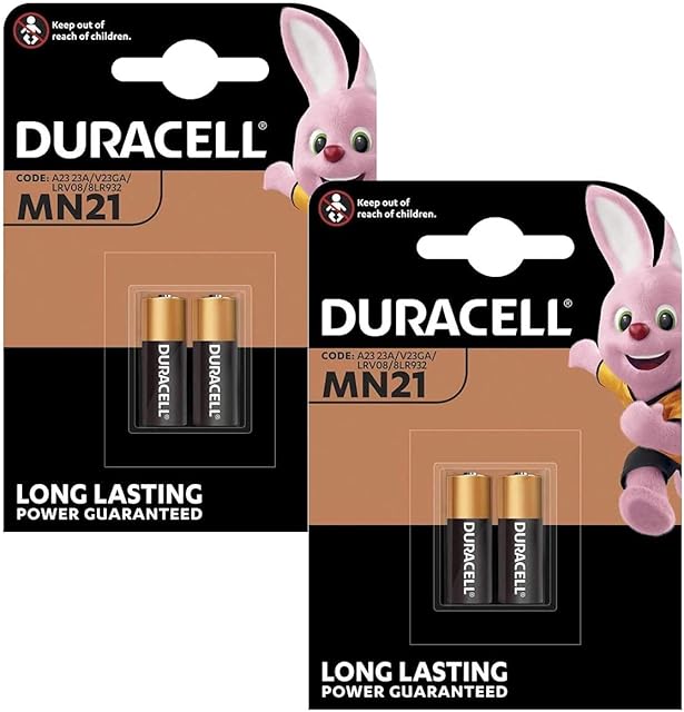 4x Battery Duracell Alkaline Security A23 / K23A LRV08 12V 2017 LRV08 GP23 MN21 V23GA LR23A 23A L1028 Battery 2665c