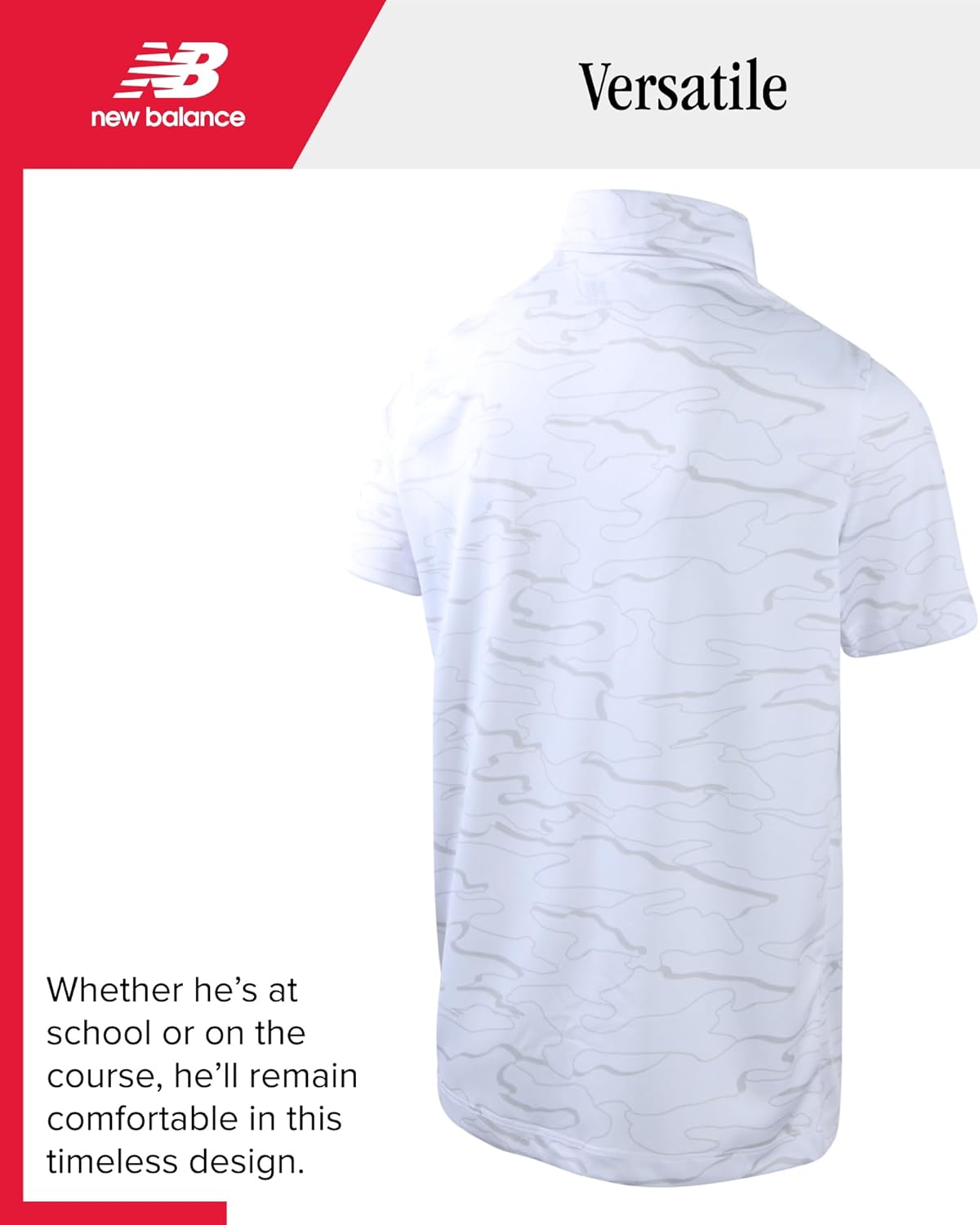 New Balance Boys' Short Sleeve Performance Polo Shirt - Image 6