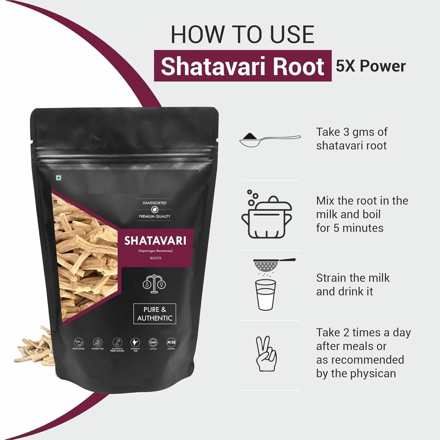 Shatavari Root,100 g |an Ayurvedic Wonder Herb| | Asparagus Racemosus | Satawar (100 g Pack of 1)