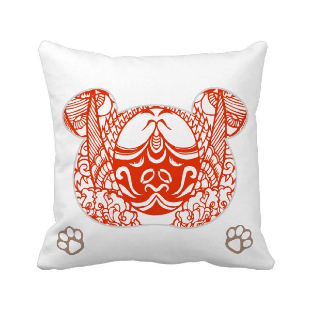 Housse de coussin opéra de Pékin 45x45 cm carrée en coton et lin